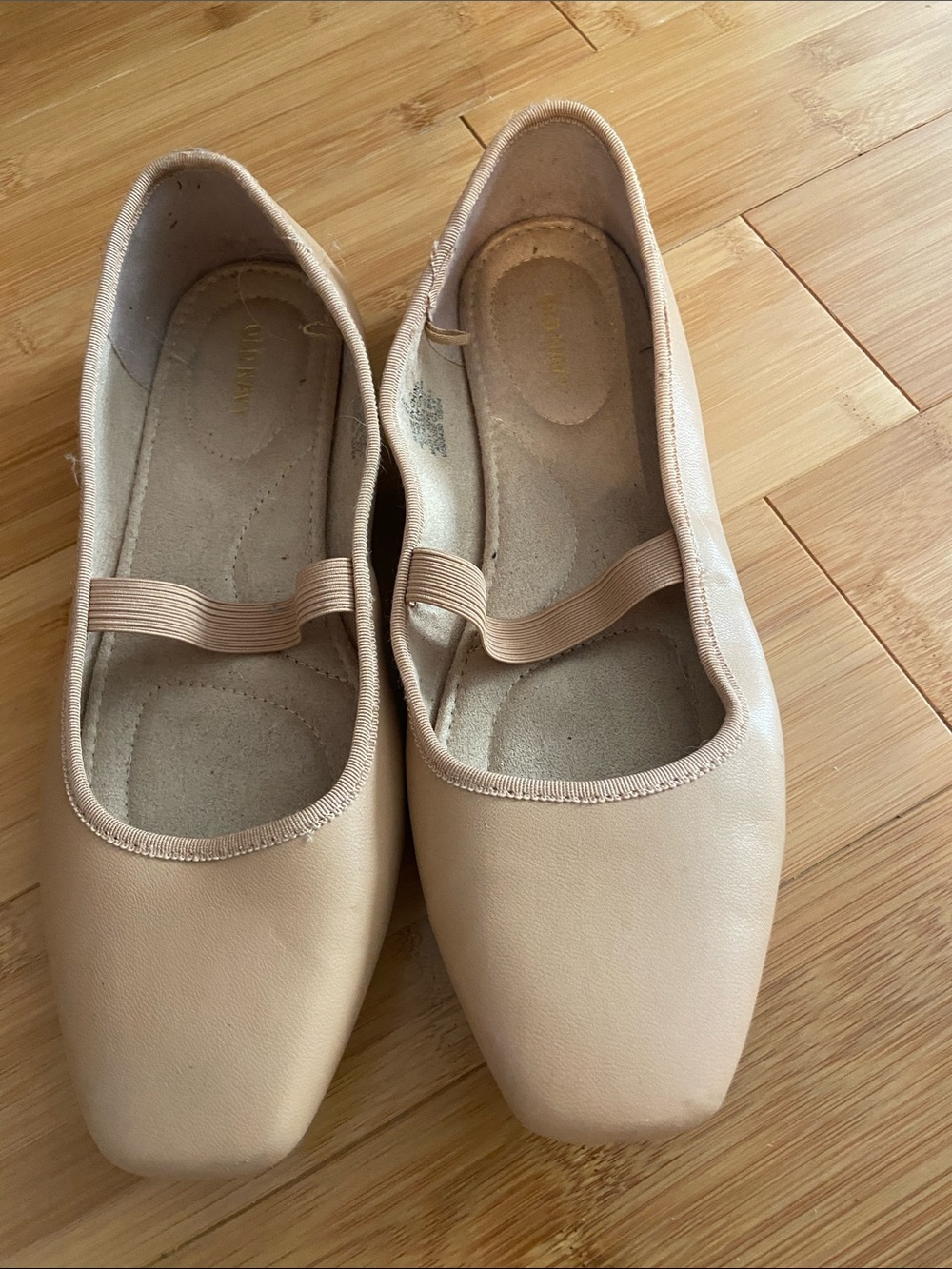 Old Navy Beige Ballet Flats with Elastic Strap